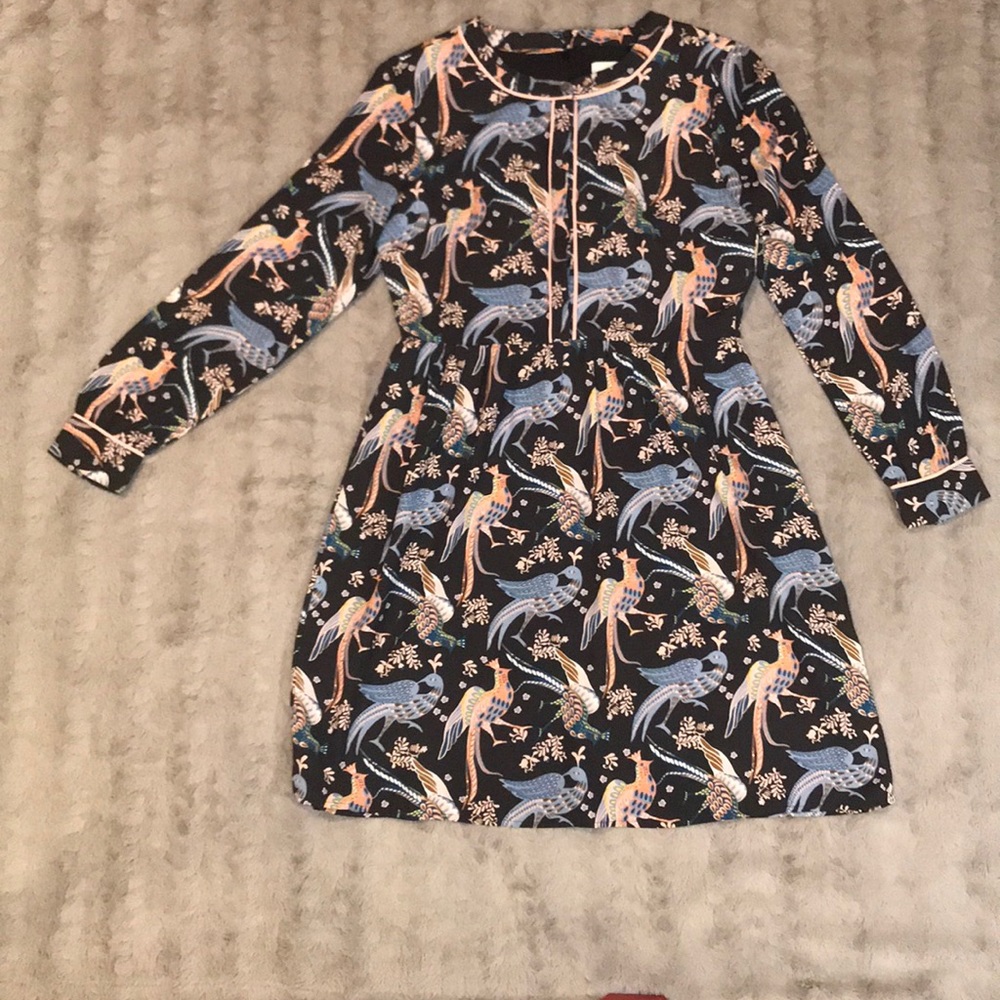 Loft Petite Birds Pattern Long Sleeved Size OP.